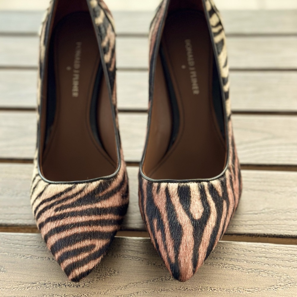 Donald Pliner calf hair pumps